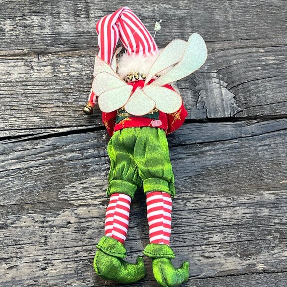 Mark Roberts Vintage Santa Claus ELF Enchanted Forest Fairy Doll Ornament Stripe - Picture 6 of 8